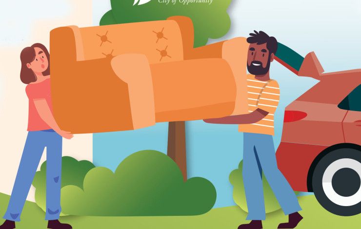 illustration of couple carrying a couch