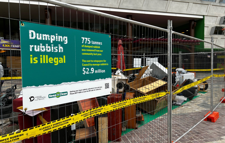 Image of dumped rubbish harmony square