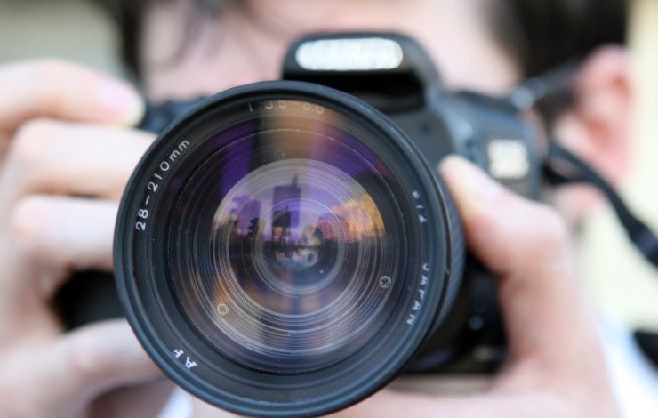 A man taking a photo