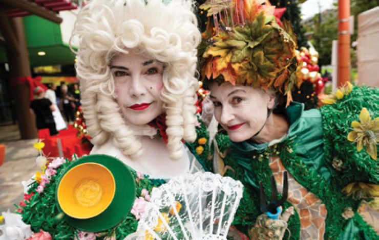 Two performers at the carols