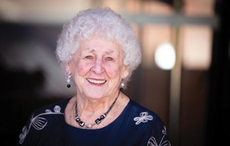 A lady smiling
