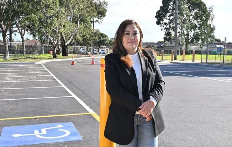 Cr Sophie Tan - Noble Park Ward in a parking bay