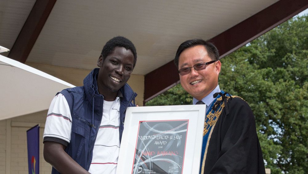 Khalid Katikang and Mayor Heang Tak