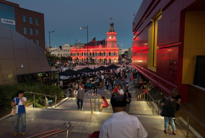 Drum Theatre at night