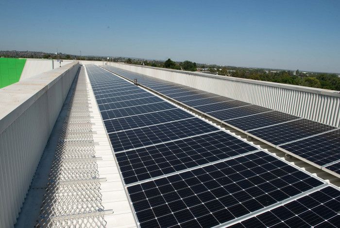 solar panels on roof