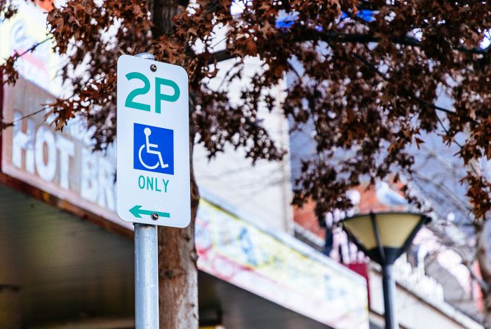 2P disabled parking sign