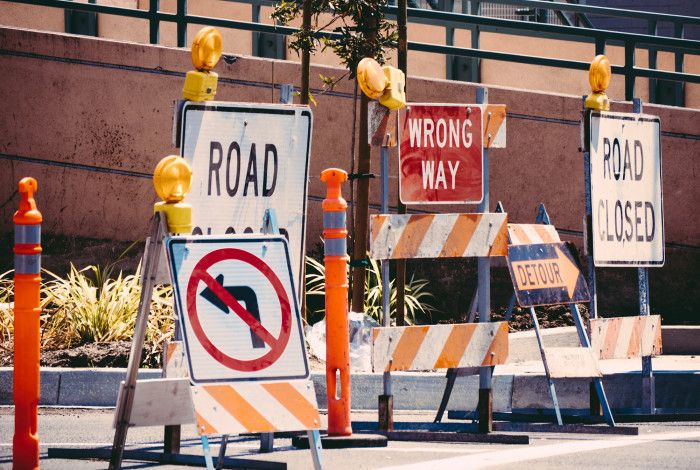 closed road signs