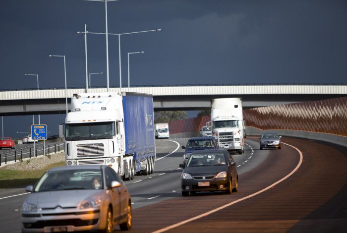 heavy vehicles on highway