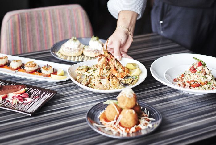 Belletti Restaurant several dishes on display 