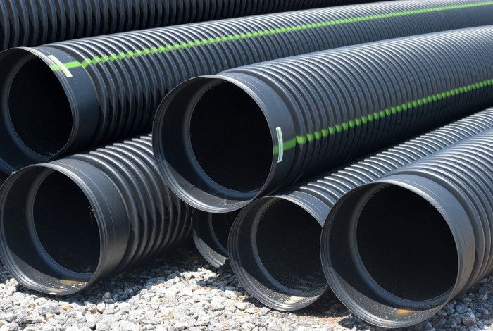 stack of drainage pipes