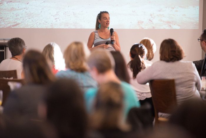 Guest speaker Samantha Gash at the 2018 International Women's Day event