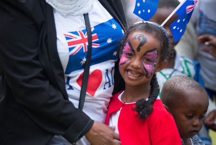 Child and mother at Australia Day Festival