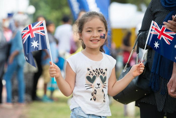 Young girl enjoying the Australia Day Festival