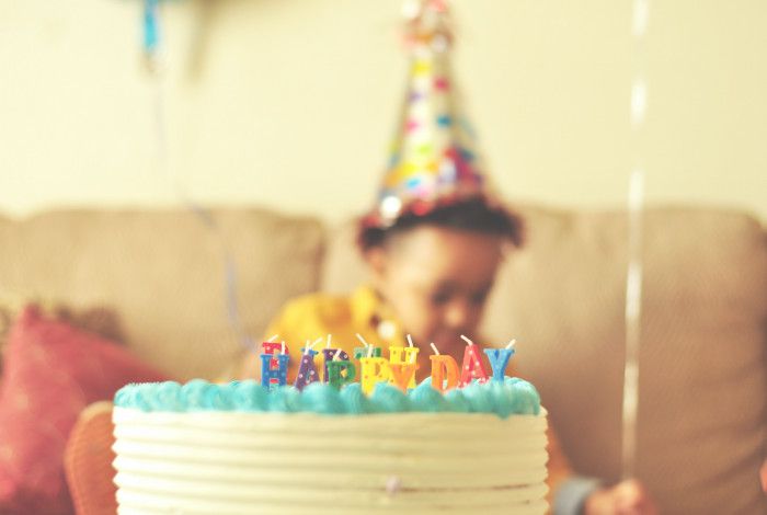 Birthday party with cake