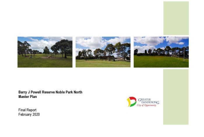 Barry J Powell Reserve Master Plan Cover