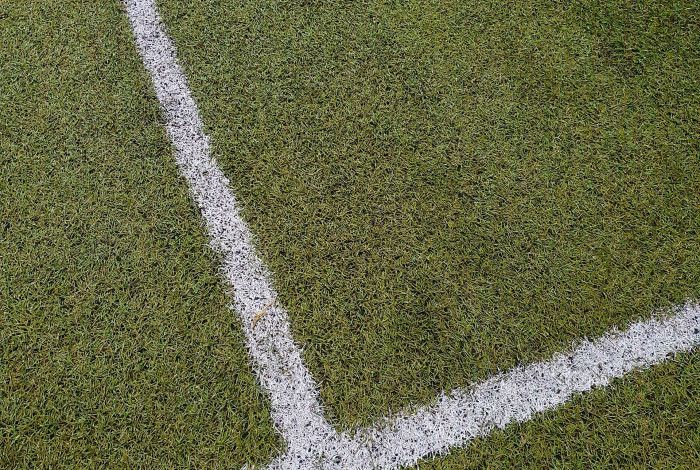 Sports field with line marking