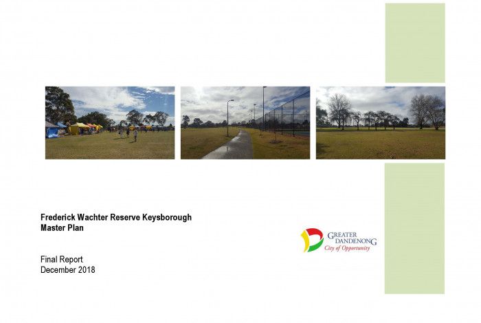 Frederick Wachter Reserve Master Plan Cover
