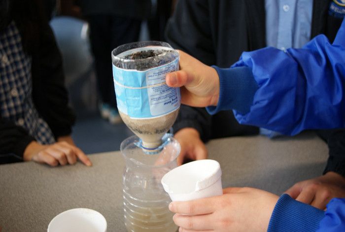 experiment with Plastic water bottles and disposable cups