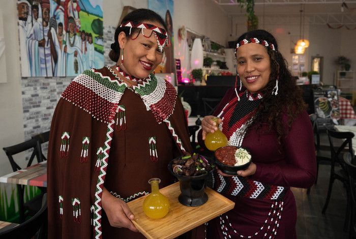 Two women in traditional clothing