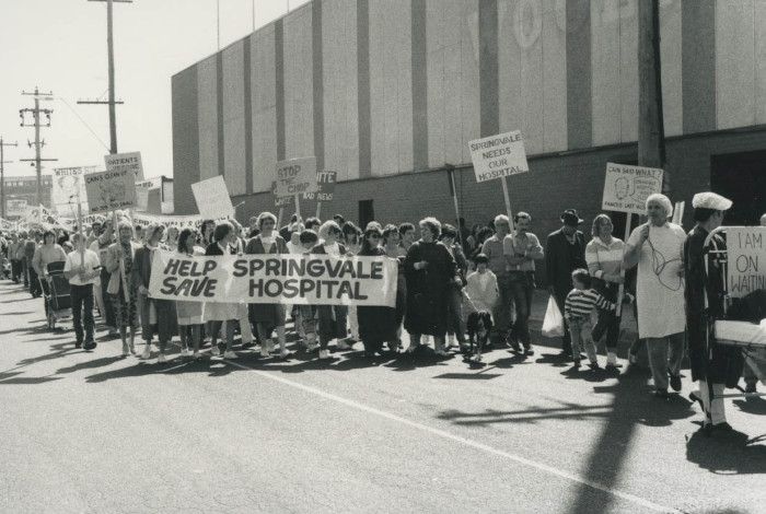 People marching to save Springvale Hospital