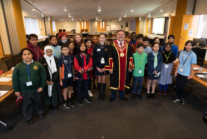 Greater Dandenong Children's Advisory Committee members with Mayor Jim Memeti