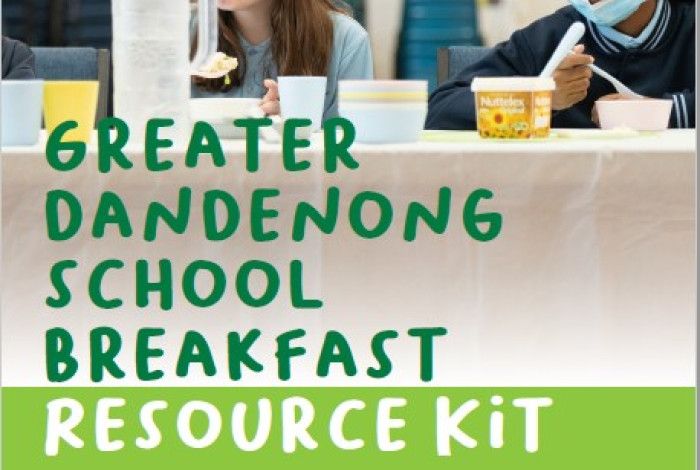 booklet cover with children eating Greater Dandenong School Breakfast Resource Kit