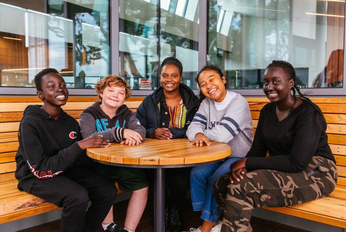 Young people smiling