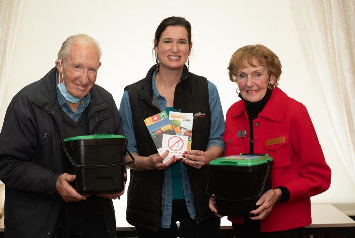 Residents from Parkglen Retirement Village with Council's Waste Education Officer Samantha Ondrus.