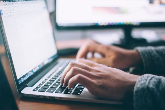 Person on a laptop