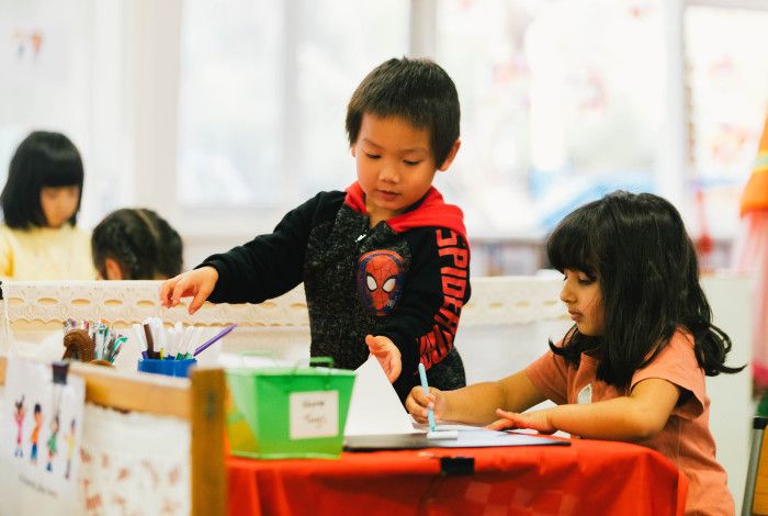 Children playing in kindergarten