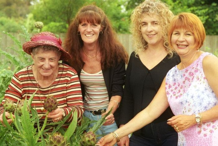 Four ladies in a garden