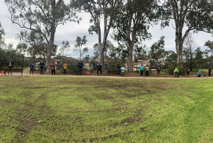 people at a planting day in a reserve