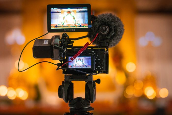 Camera lighting up ready to record