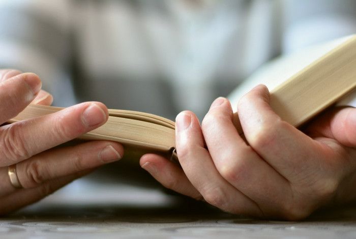 A person reading a book