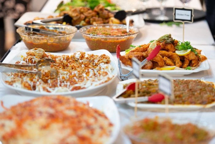 Food on a table.