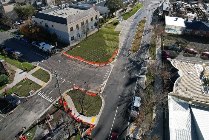 Road works in central Dandenong