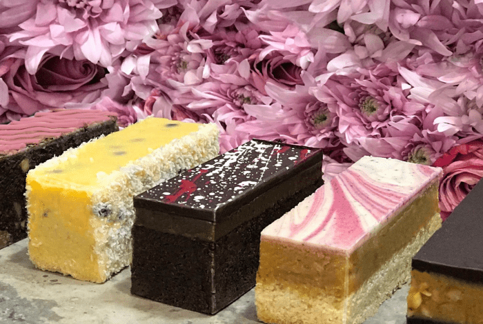 Gluten free slices and flowers