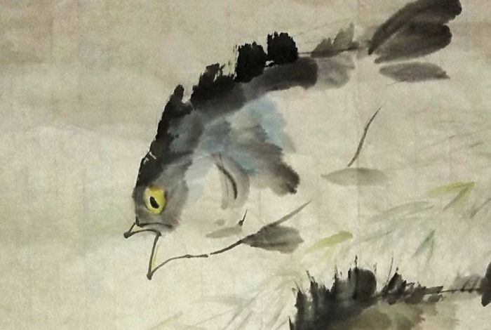 ink painting of fish.