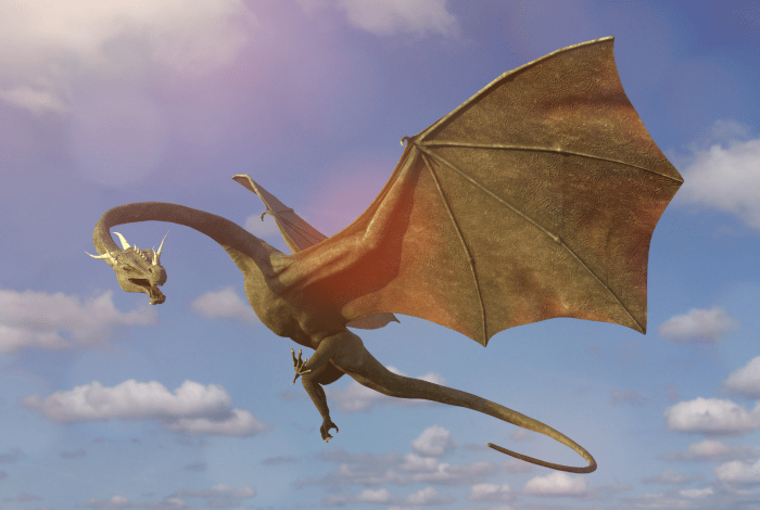 A flying dragon.