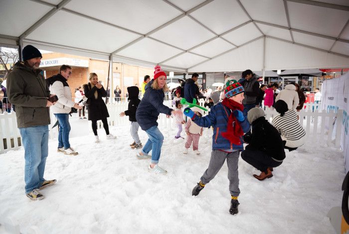 People playing in snow
