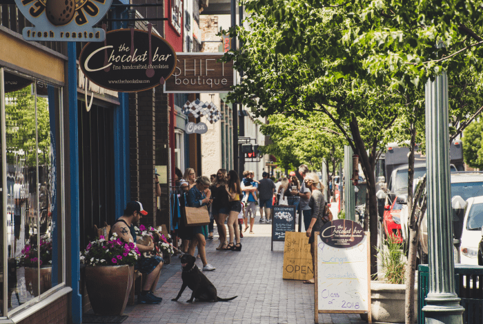 Laneway of shops