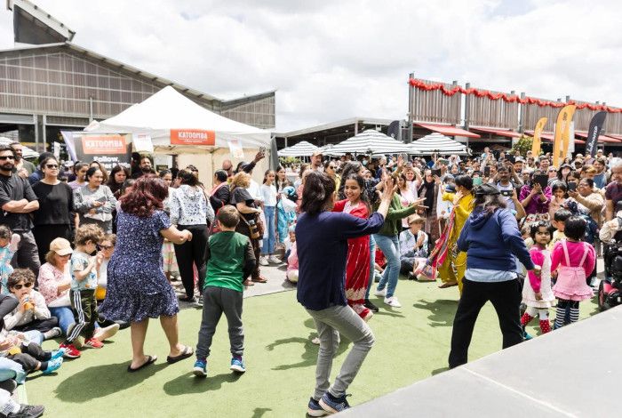 People dancing at Dandenong Market