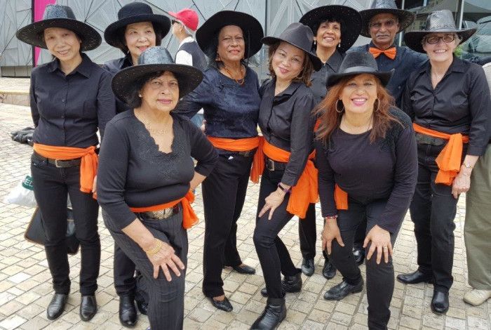 group of line dancers