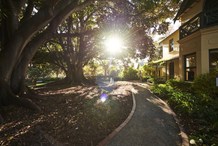 Heritage Hill gardens in the afternoon sun.