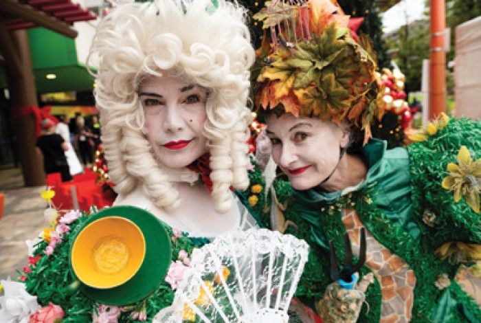 Two performers at the carols