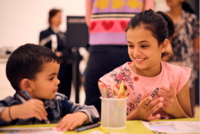 Children enjoying drawing and making together. Photo: Eugene Hyland.