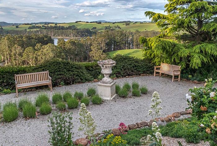 gardens and mountain view