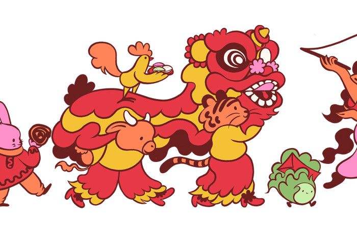 A drawing of the Chinese dragon