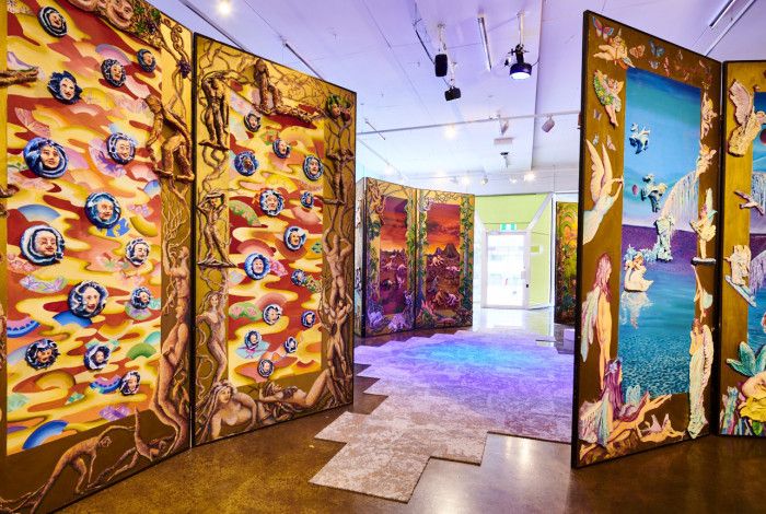 Panels up at an exhibition