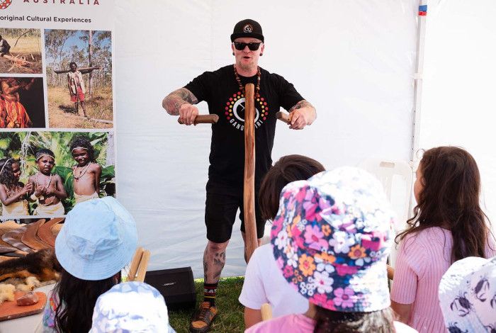 A person preforming at the festival